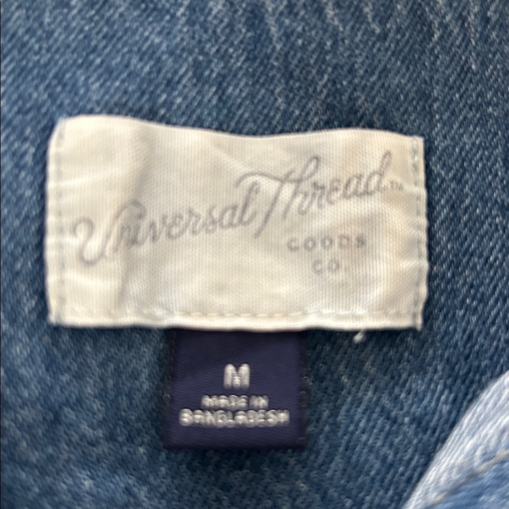Universal Thread Blue Denim Long Sleeve Button Down Shirt - Picture 3 of 4